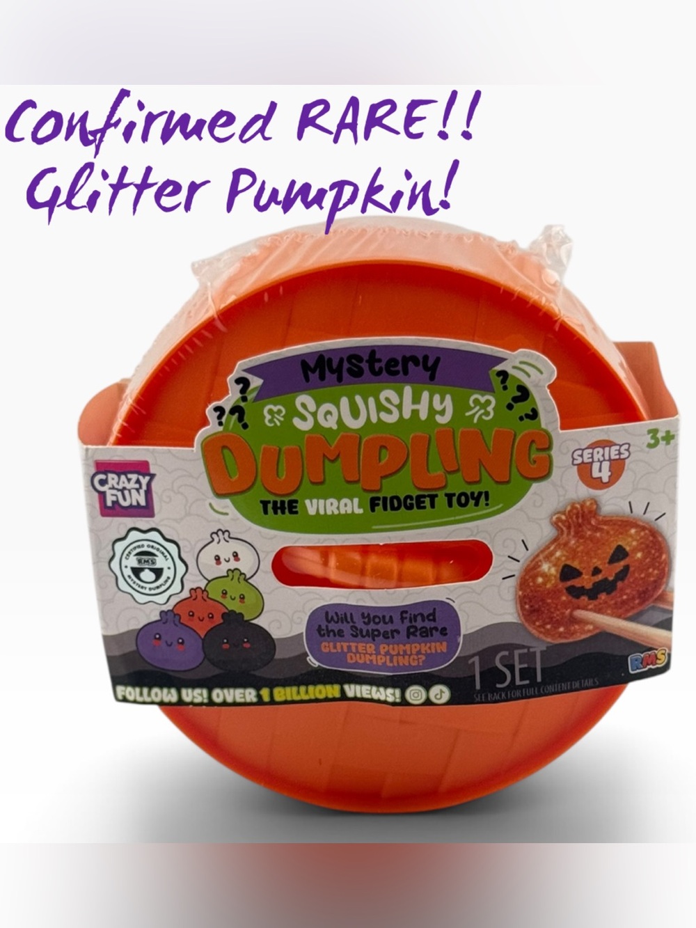 Confirmed RARE RMS Mystery Squishy Glitter Pumpkin Dumpling